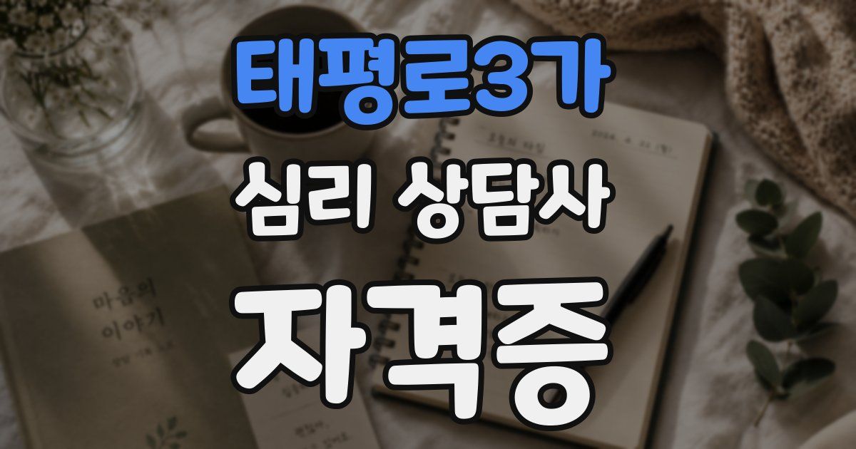 태평로3가 심리 상담사 자격증