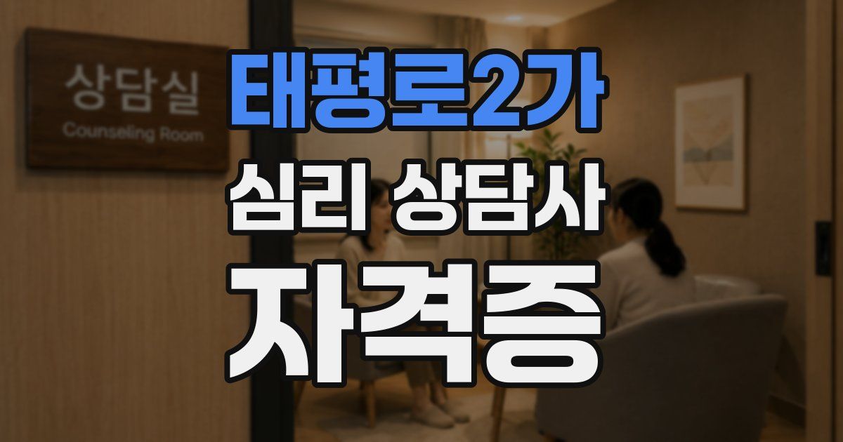 태평로2가 심리 상담사 자격증