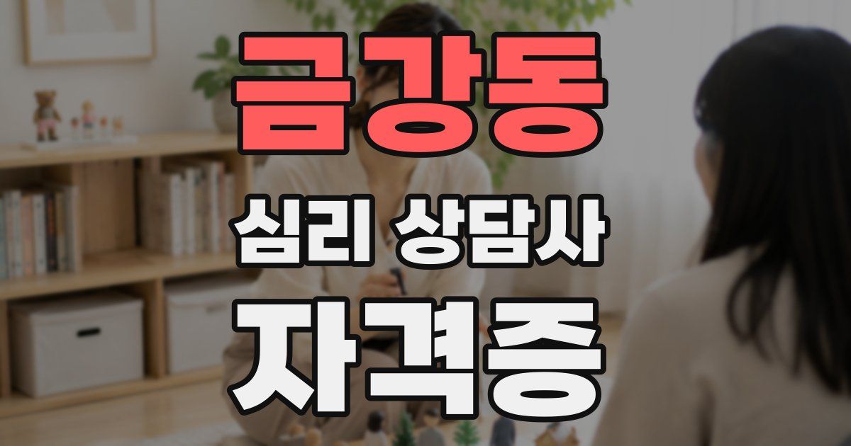 금강동 심리 상담사 자격증