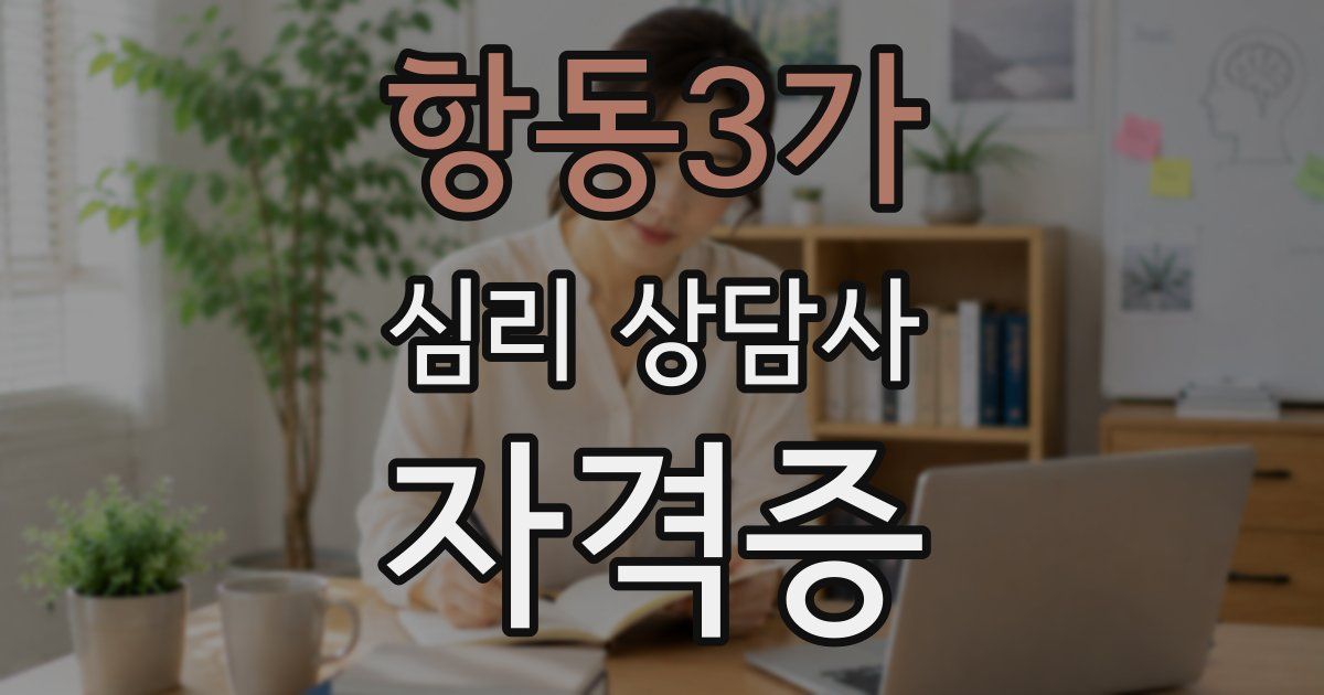 항동3가 심리 상담사 자격증