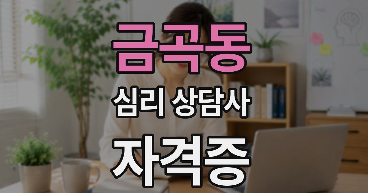 금곡동 심리 상담사 자격증