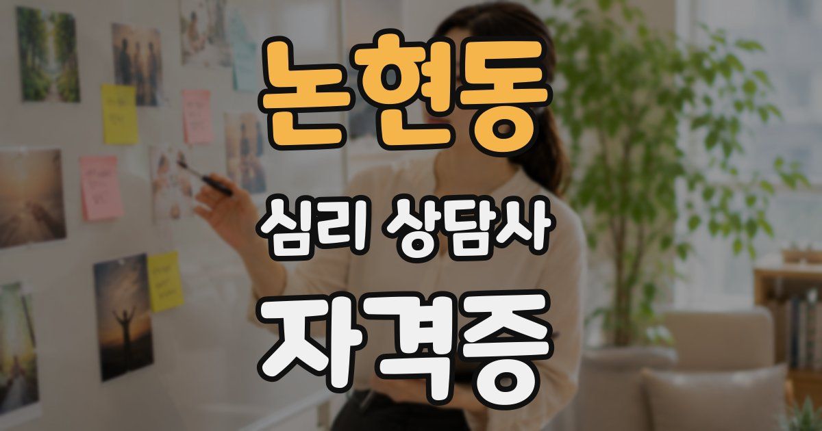 논현동 심리 상담사 자격증