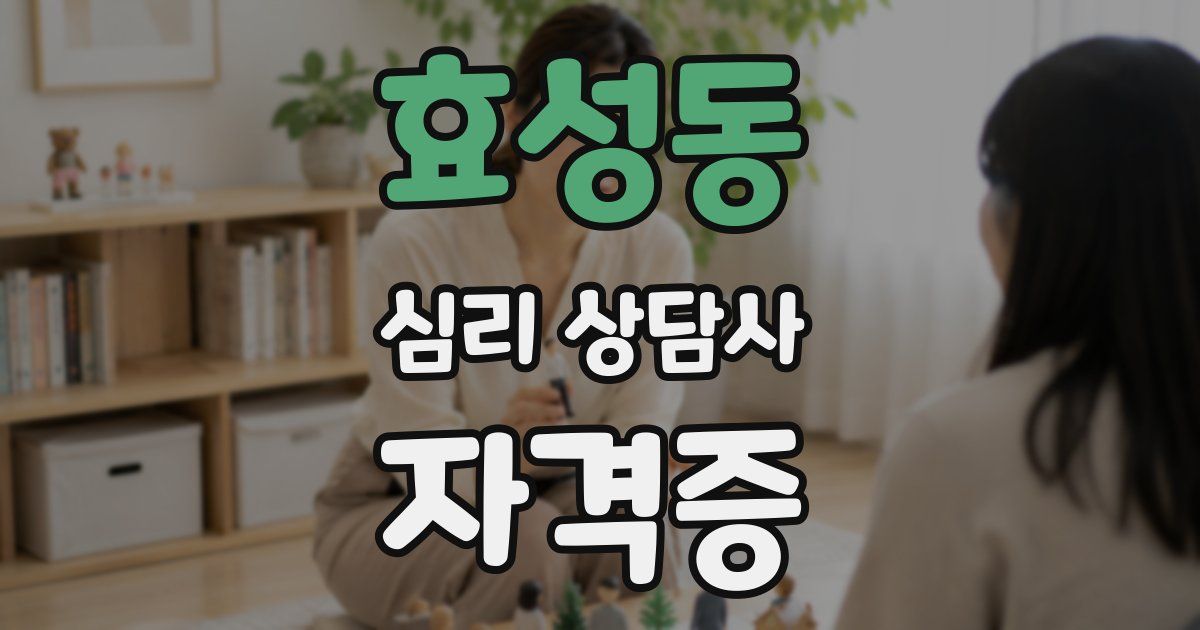 효성동 심리 상담사 자격증