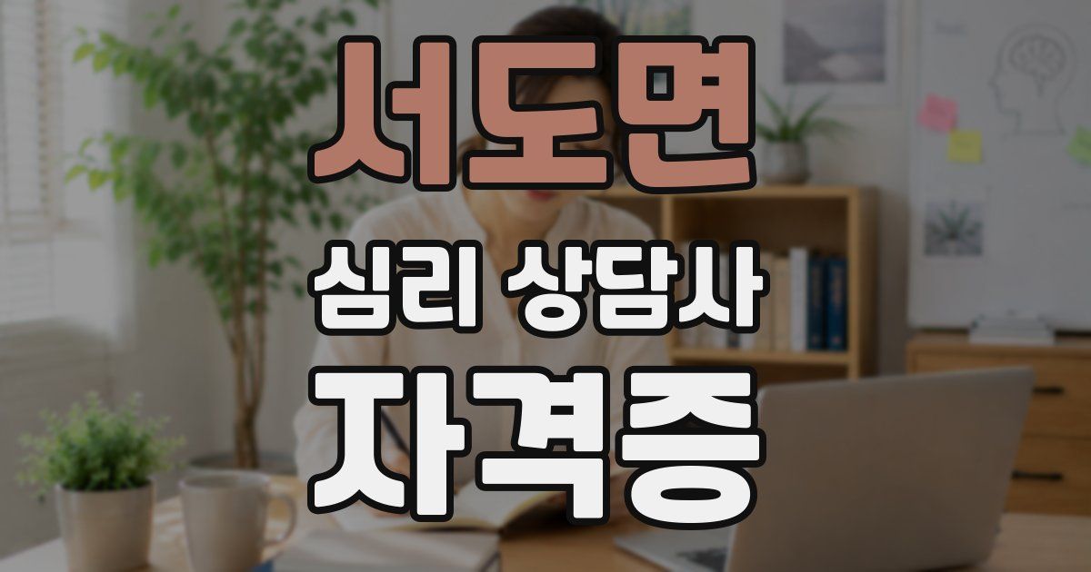 서도면 심리 상담사 자격증