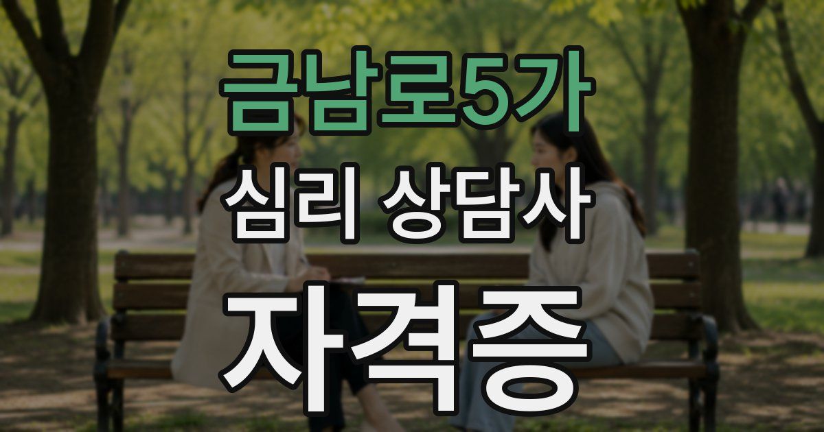 금남로5가 심리 상담사 자격증