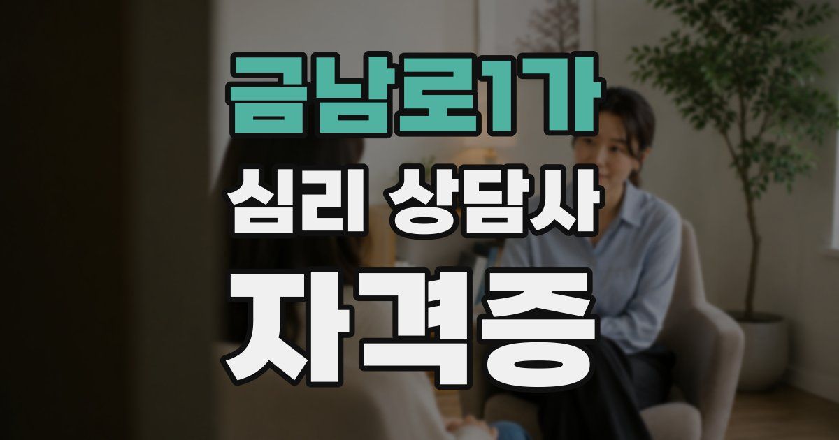 금남로1가 심리 상담사 자격증