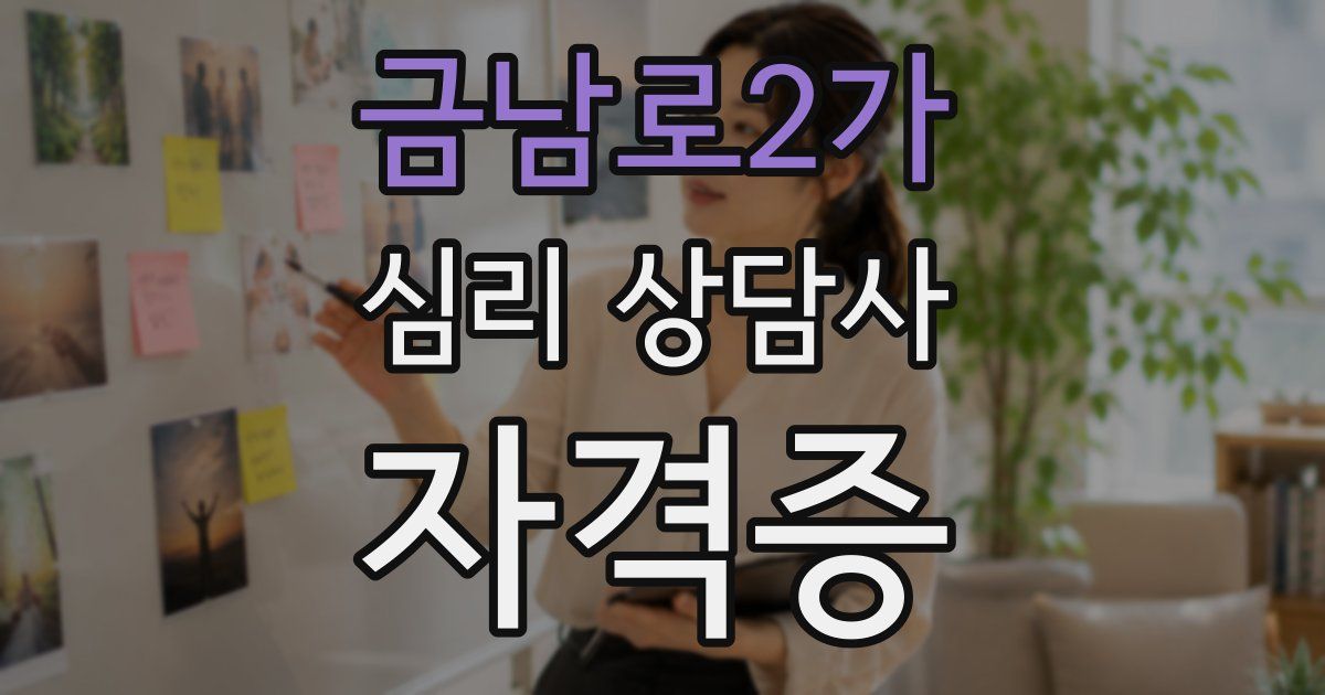 금남로2가 심리 상담사 자격증