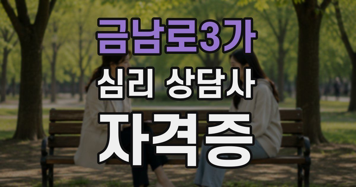금남로3가 심리 상담사 자격증