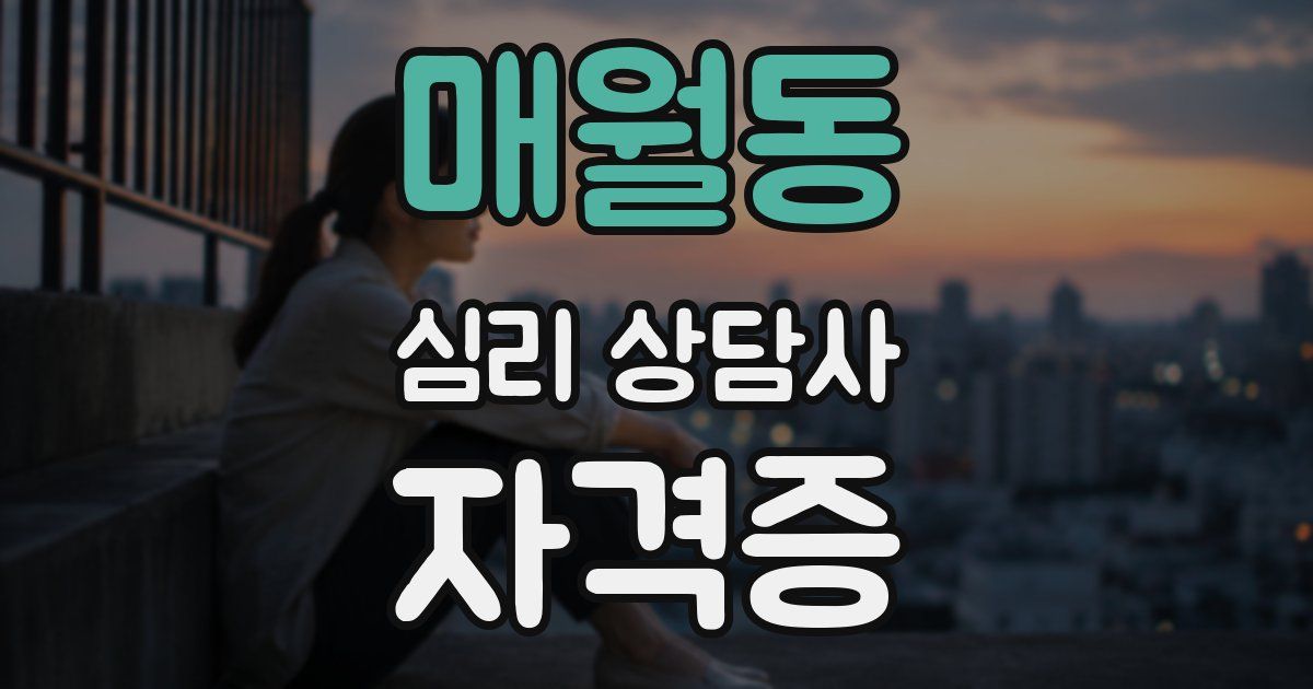 매월동 심리 상담사 자격증