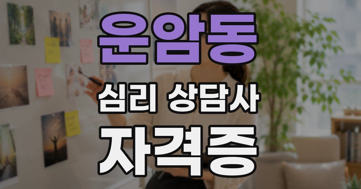 운암동 심리 상담사 자격증