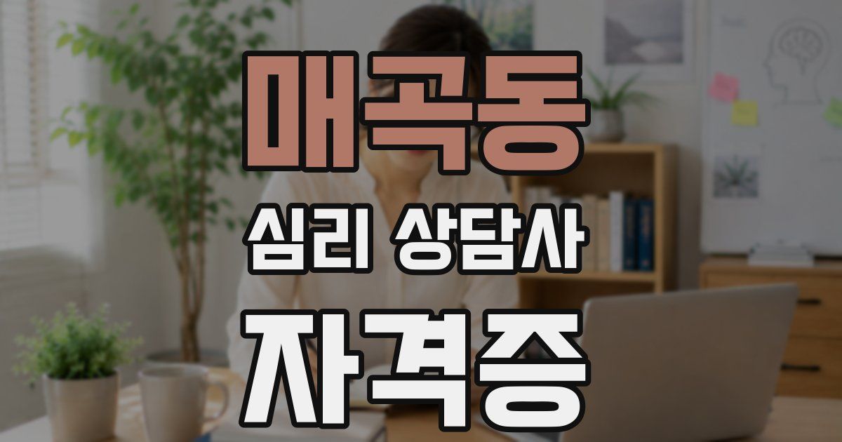 매곡동 심리 상담사 자격증