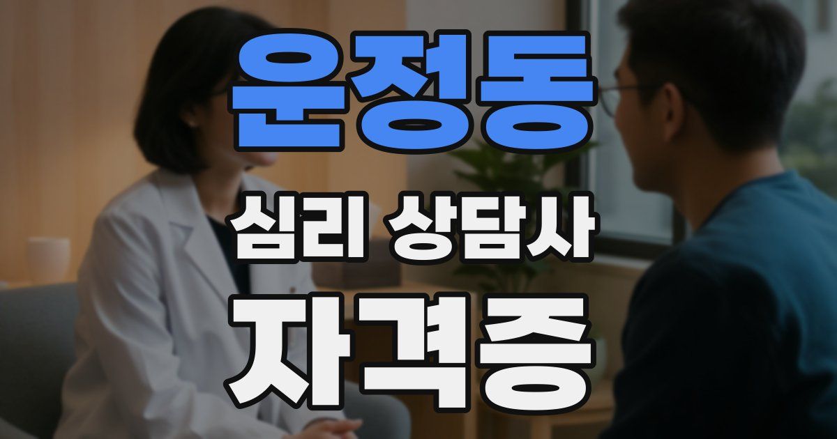 운정동 심리 상담사 자격증