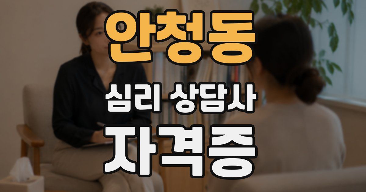 안청동 심리 상담사 자격증