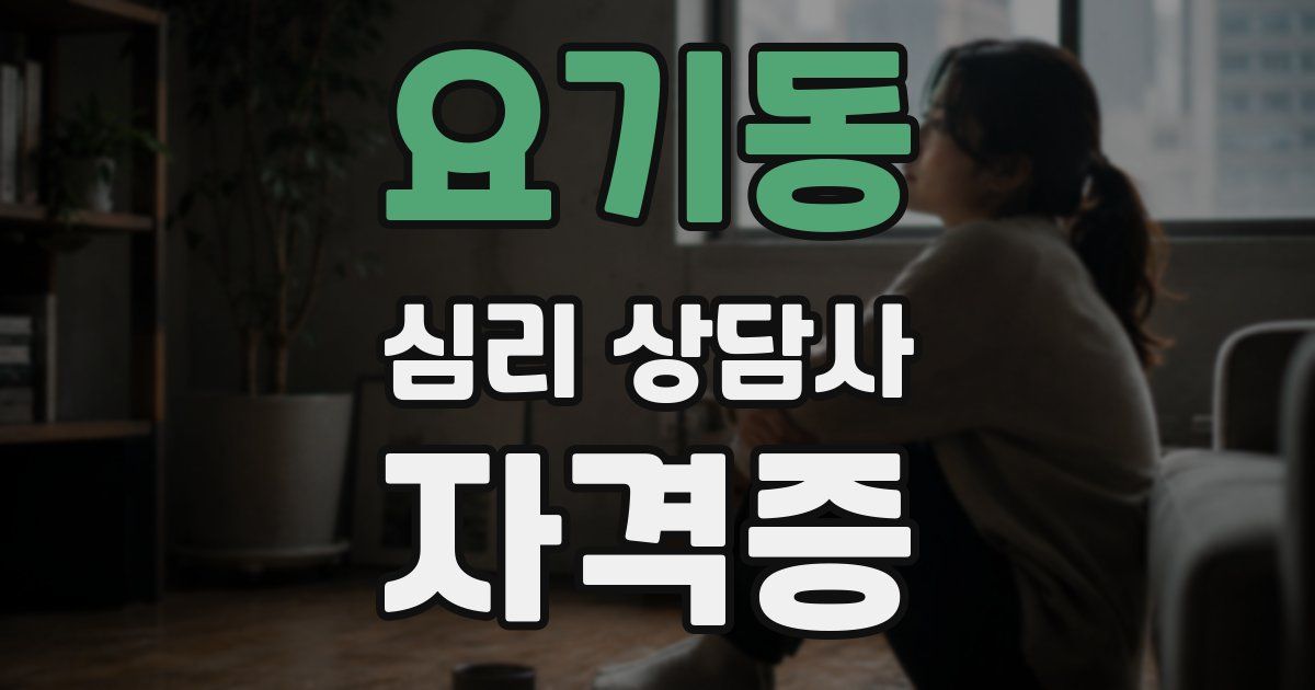 요기동 심리 상담사 자격증