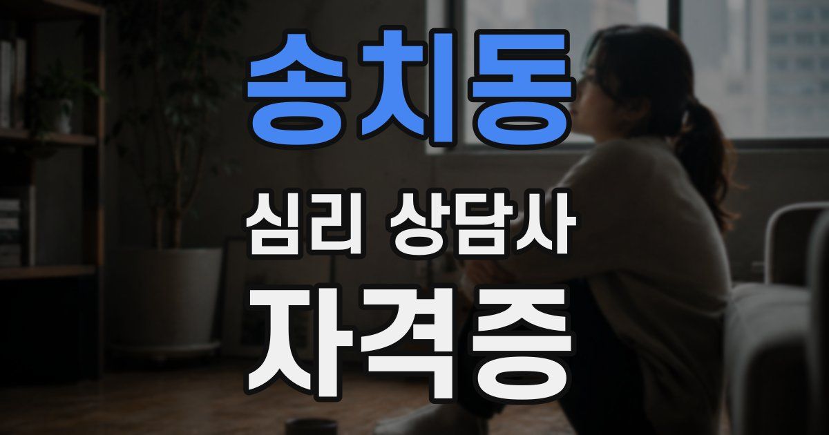 송치동 심리 상담사 자격증