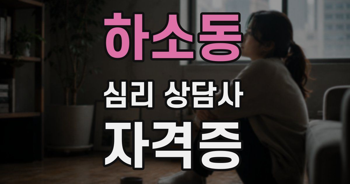 하소동 심리 상담사 자격증