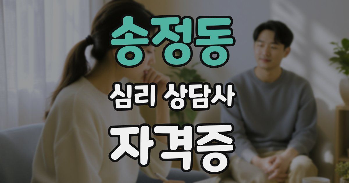 송정동 심리 상담사 자격증
