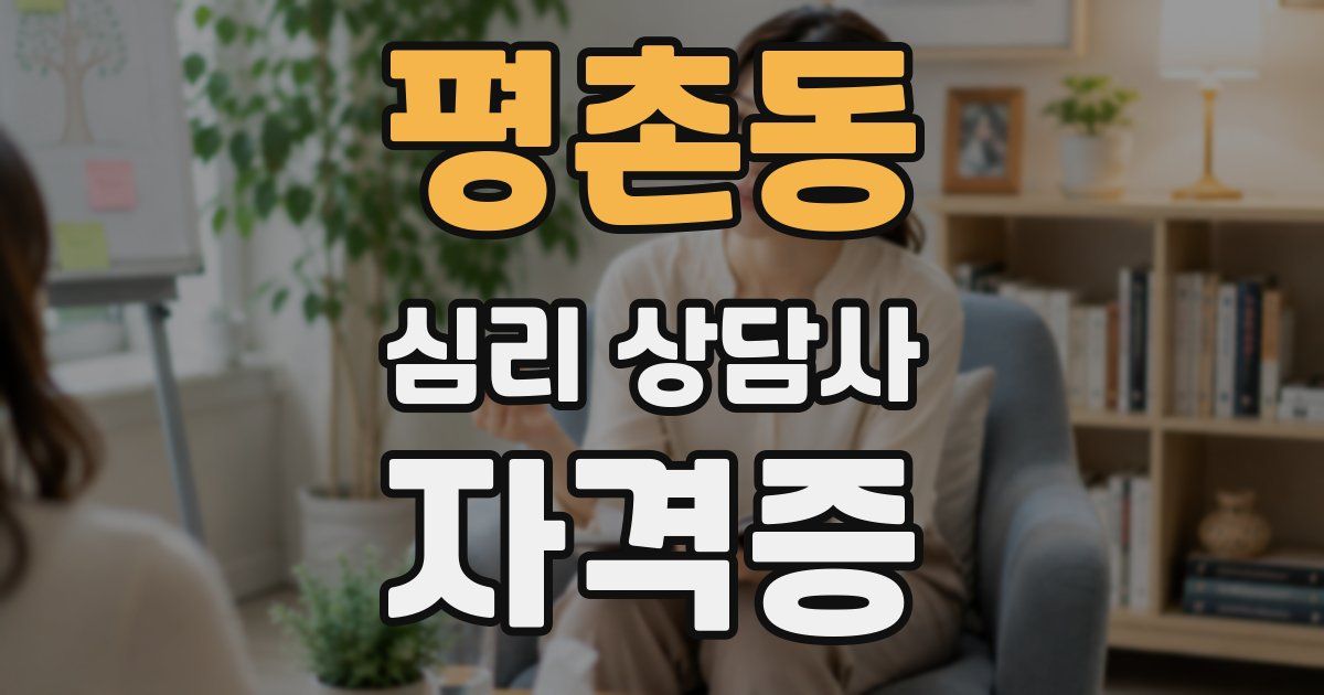 평촌동 심리 상담사 자격증