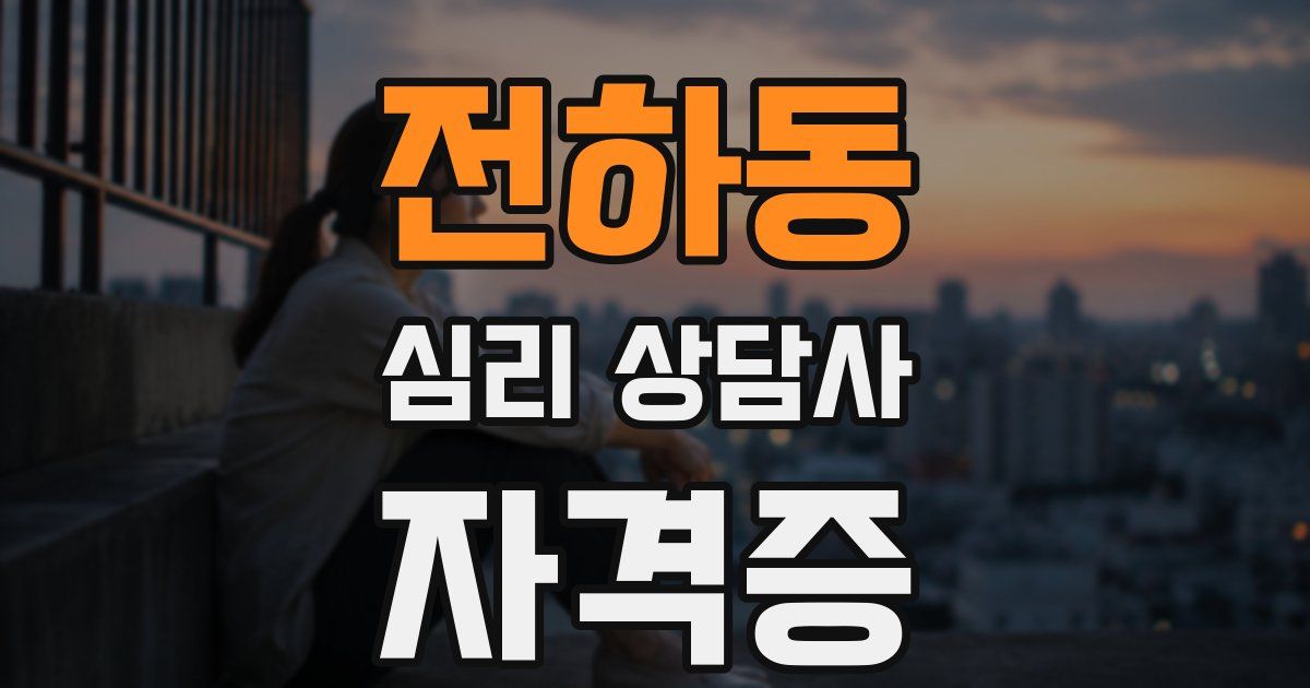 전하동 심리 상담사 자격증