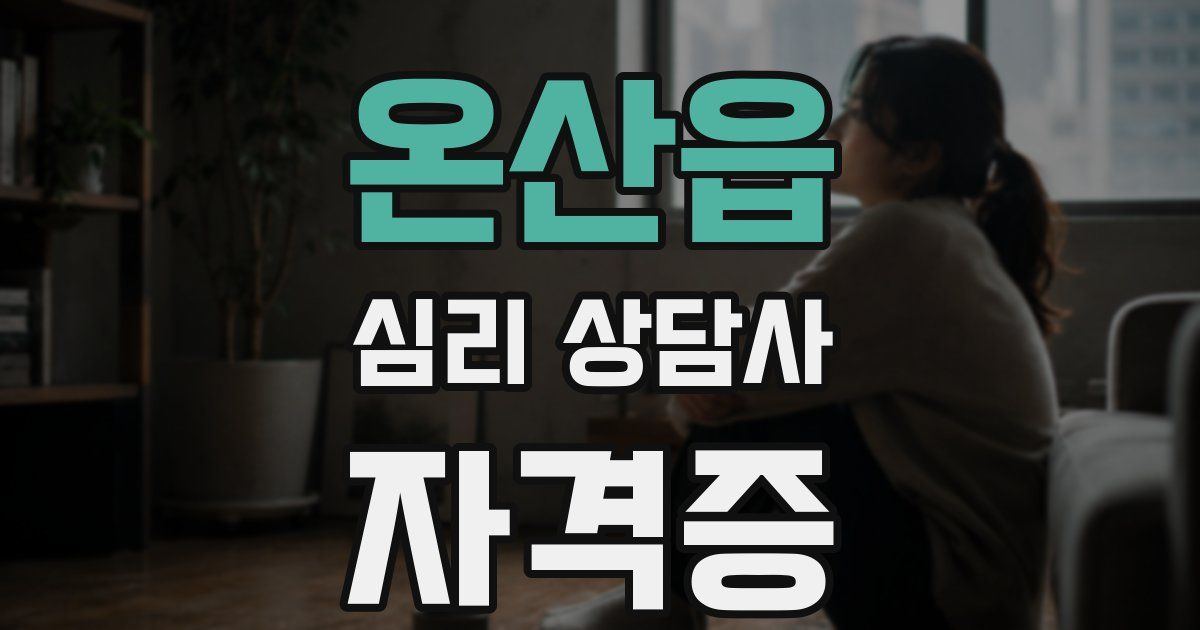 온산읍 심리 상담사 자격증