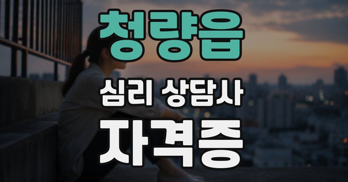 청량읍 심리 상담사 자격증