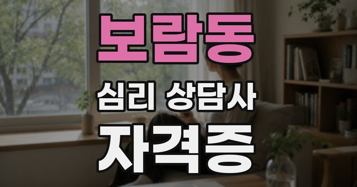 보람동 심리 상담사 자격증