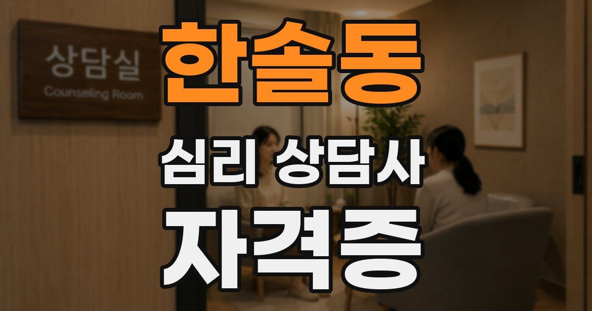 한솔동 심리 상담사 자격증