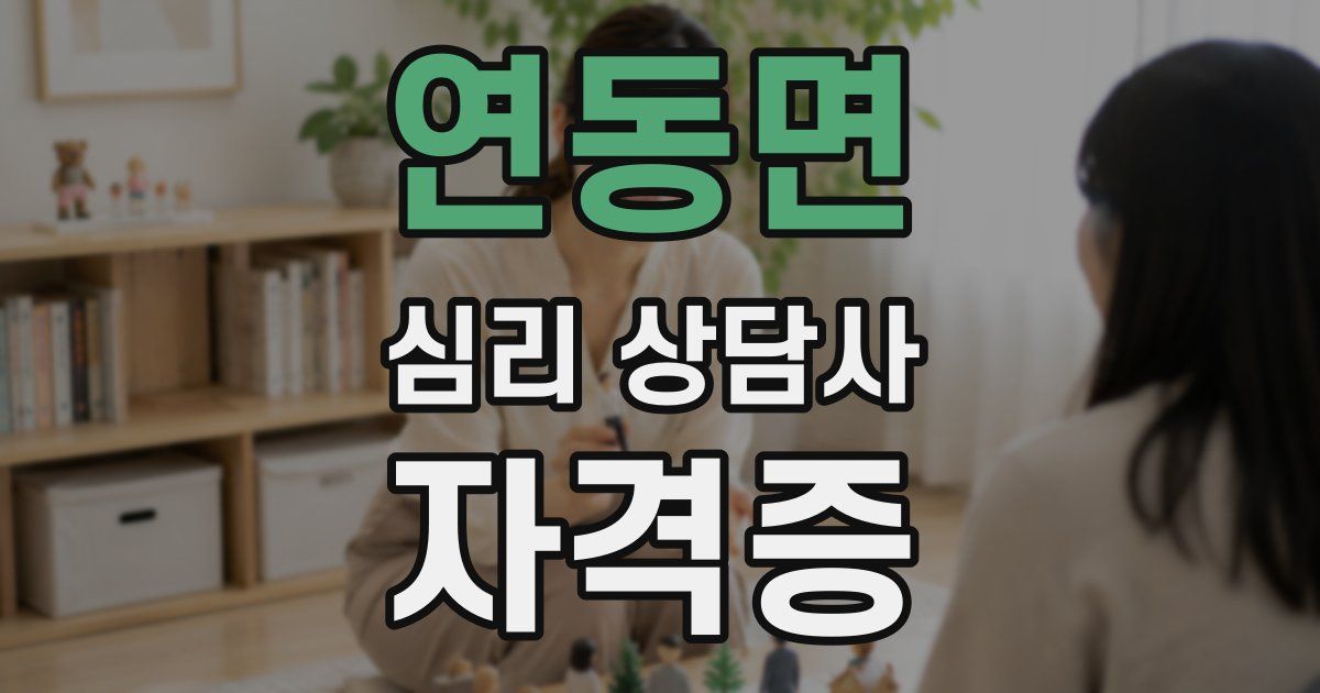 연동면 심리 상담사 자격증