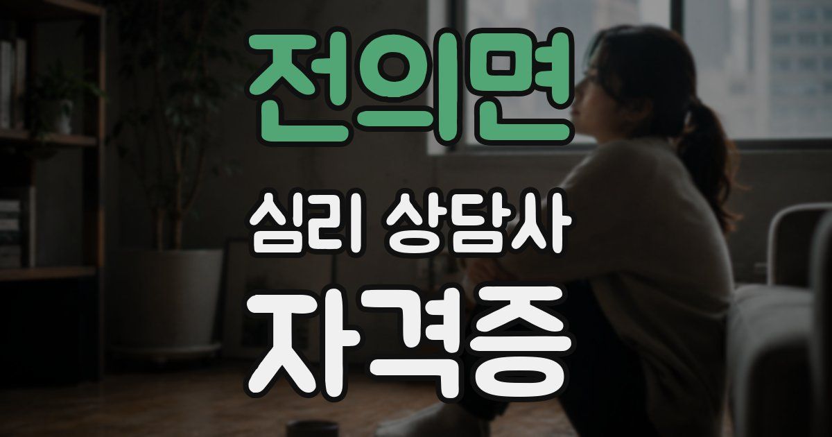 전의면 심리 상담사 자격증