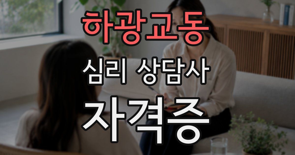 하광교동 심리 상담사 자격증