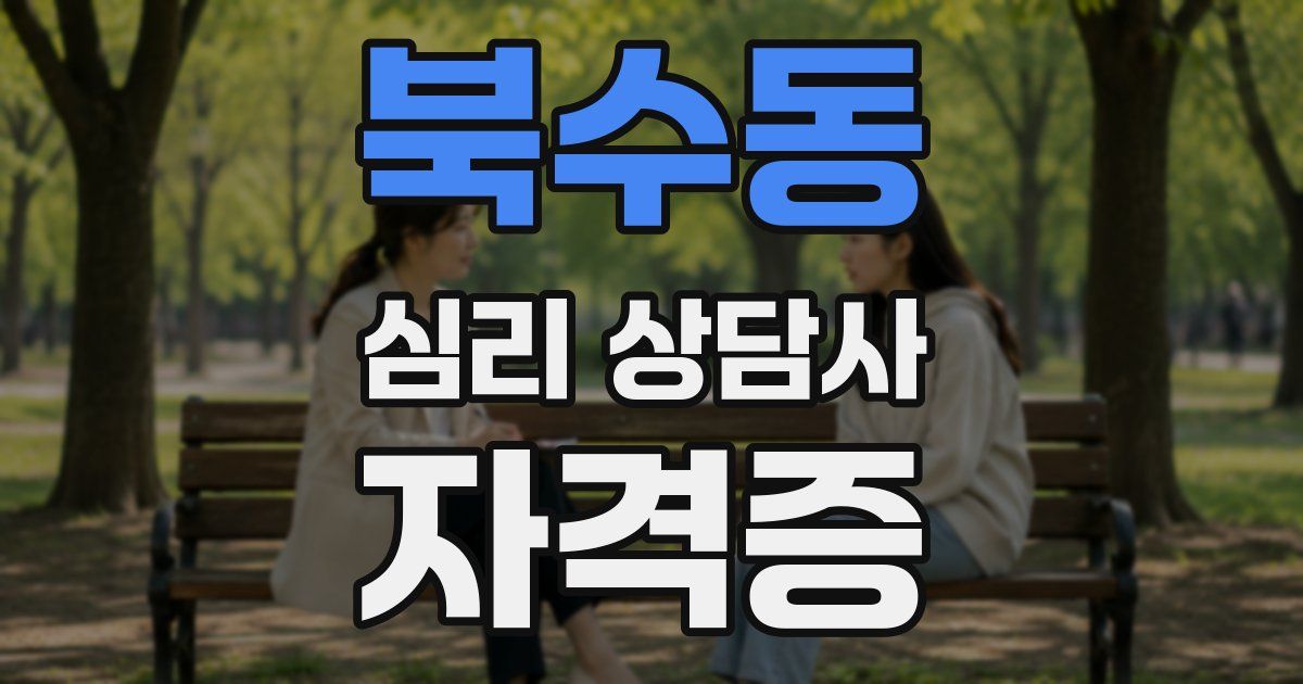 북수동 심리 상담사 자격증