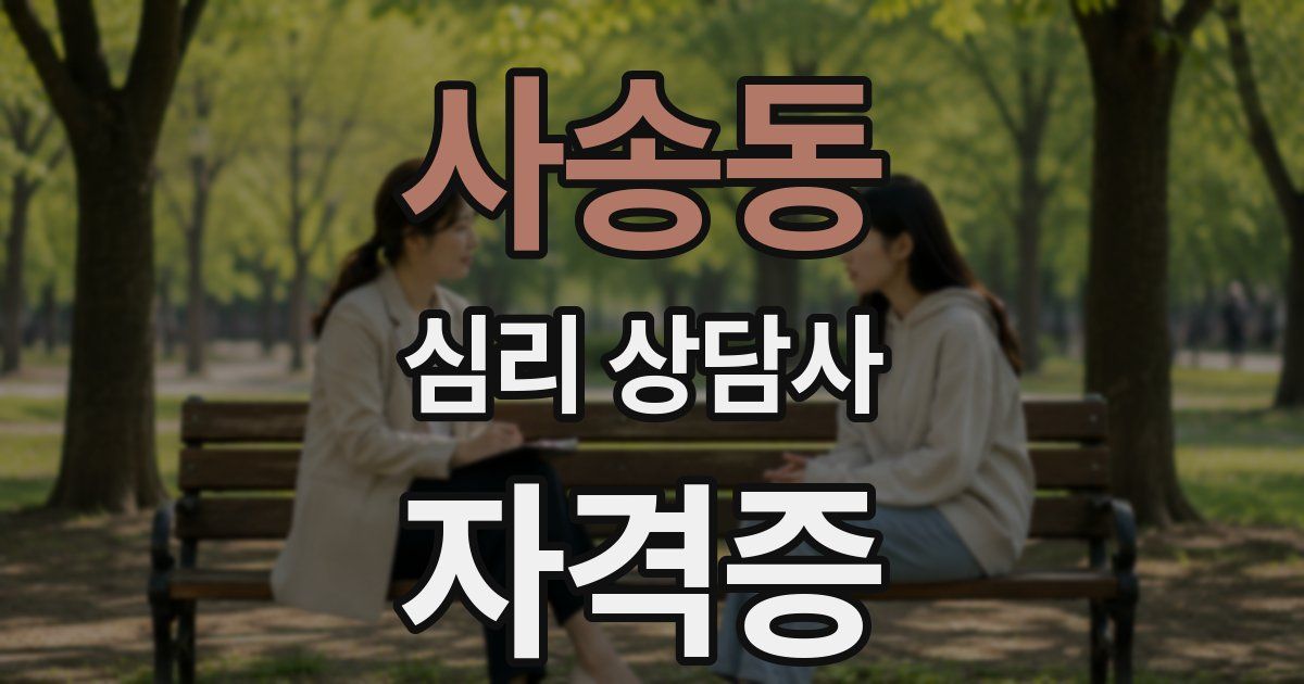 사송동 심리 상담사 자격증
