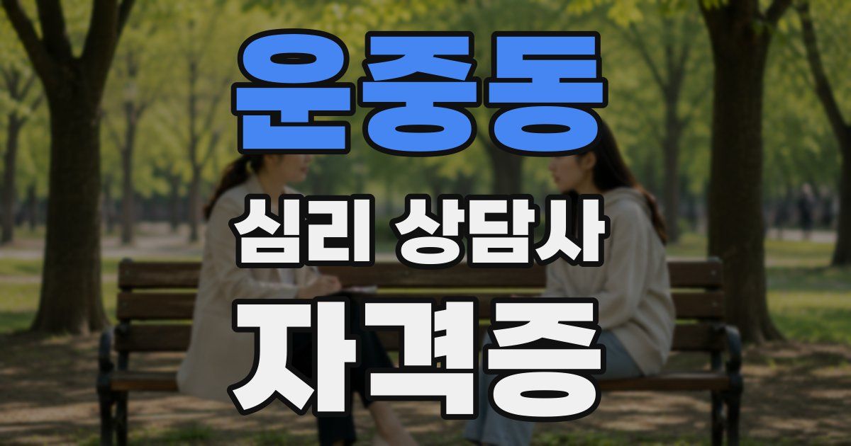 운중동 심리 상담사 자격증