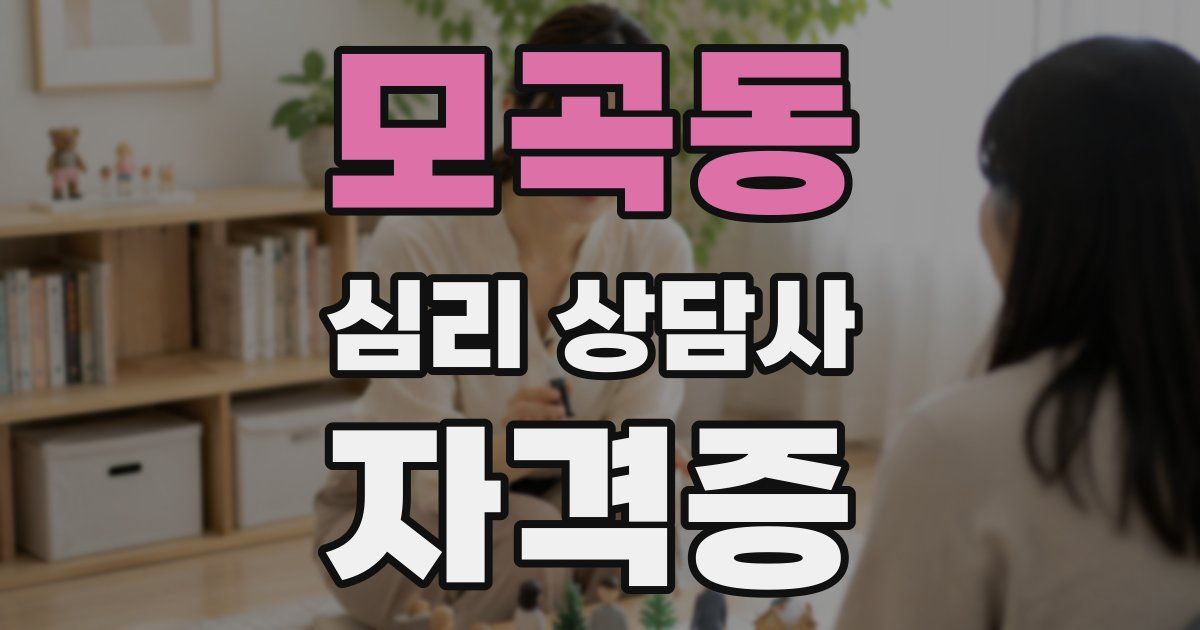 모곡동 심리 상담사 자격증