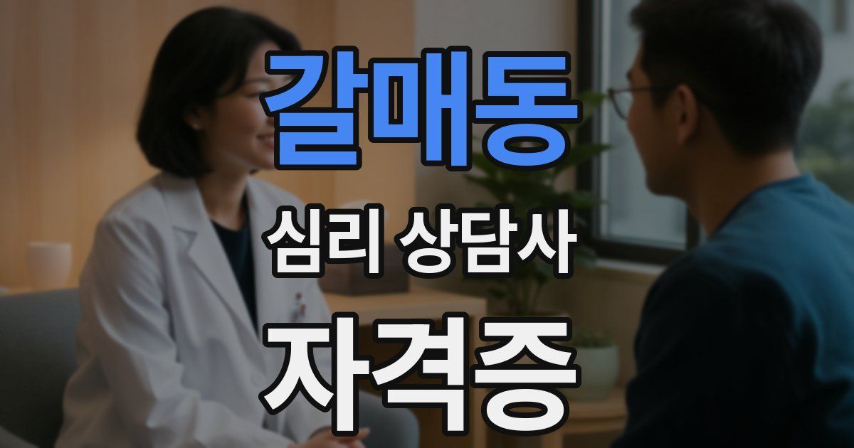 갈매동 심리 상담사 자격증