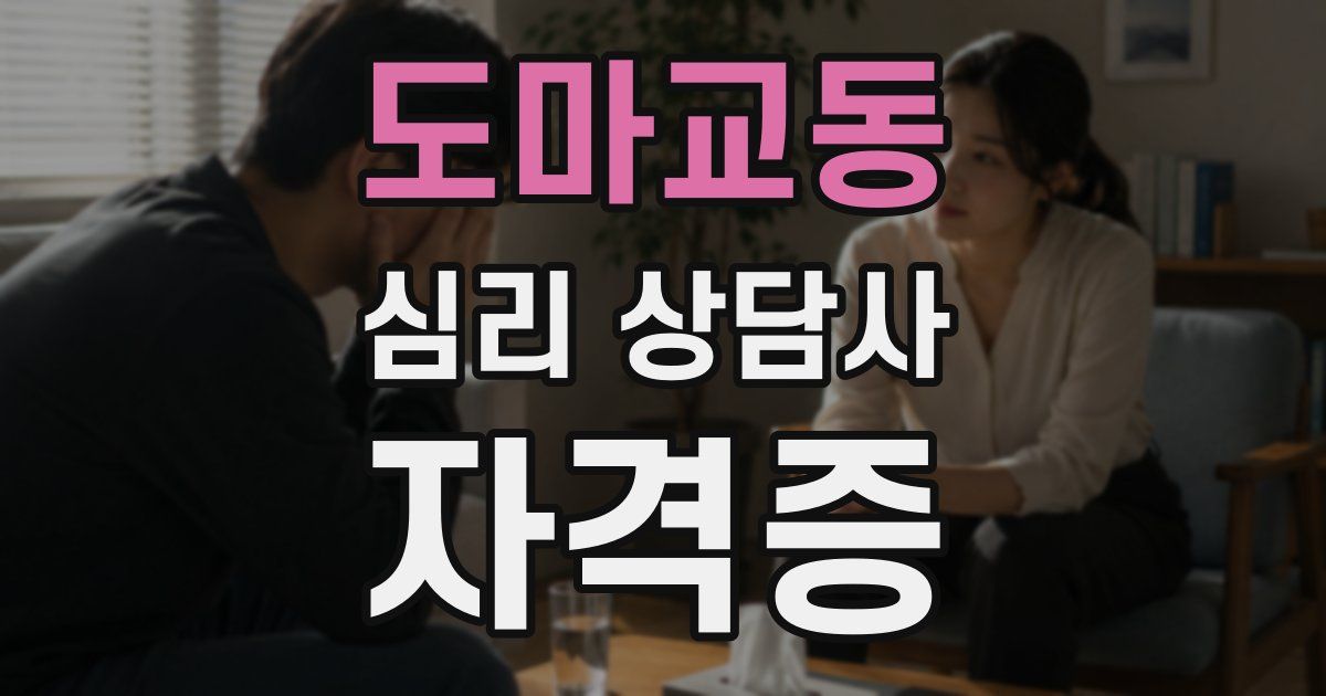 도마교동 심리 상담사 자격증