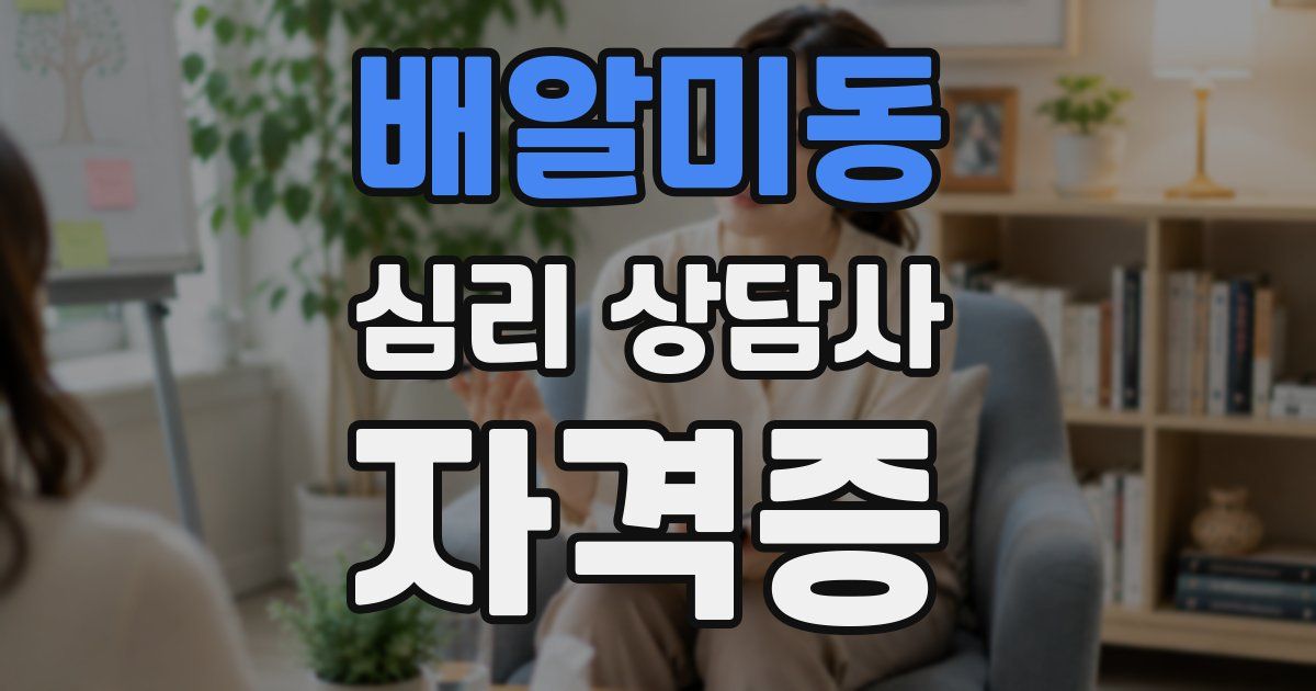 배알미동 심리 상담사 자격증