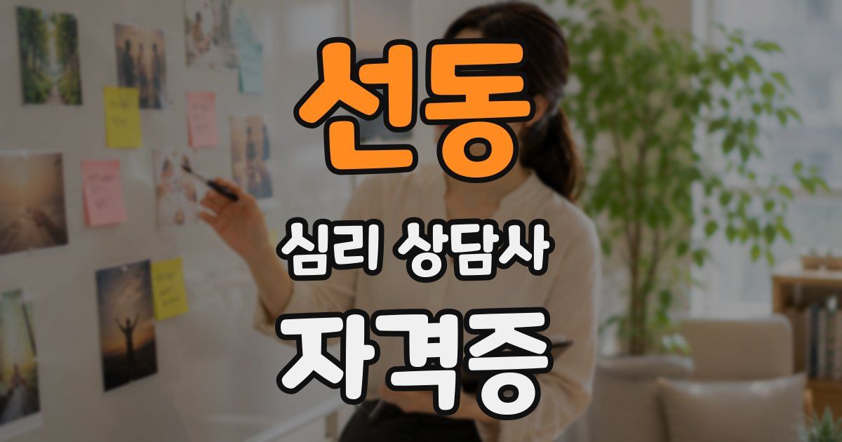 선동 심리 상담사 자격증