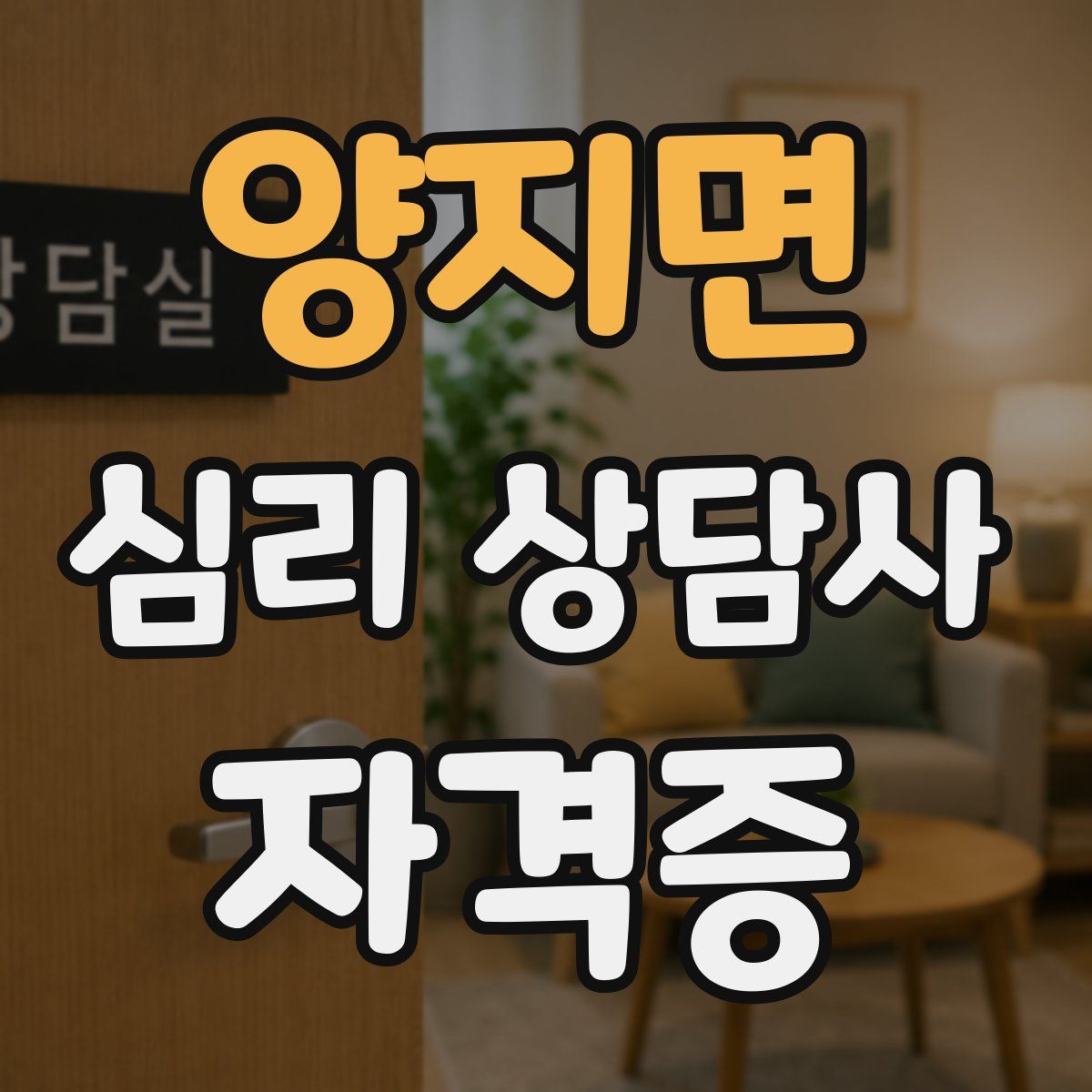 양지면 심리 상담사 자격증