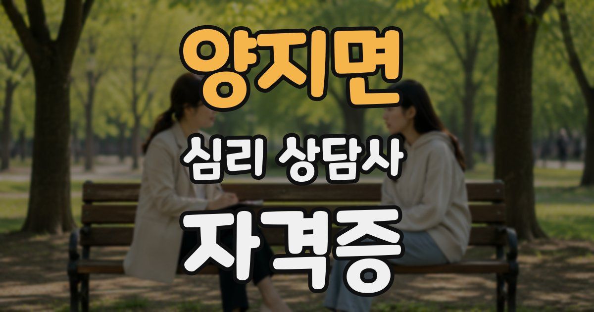 양지면 심리 상담사 자격증