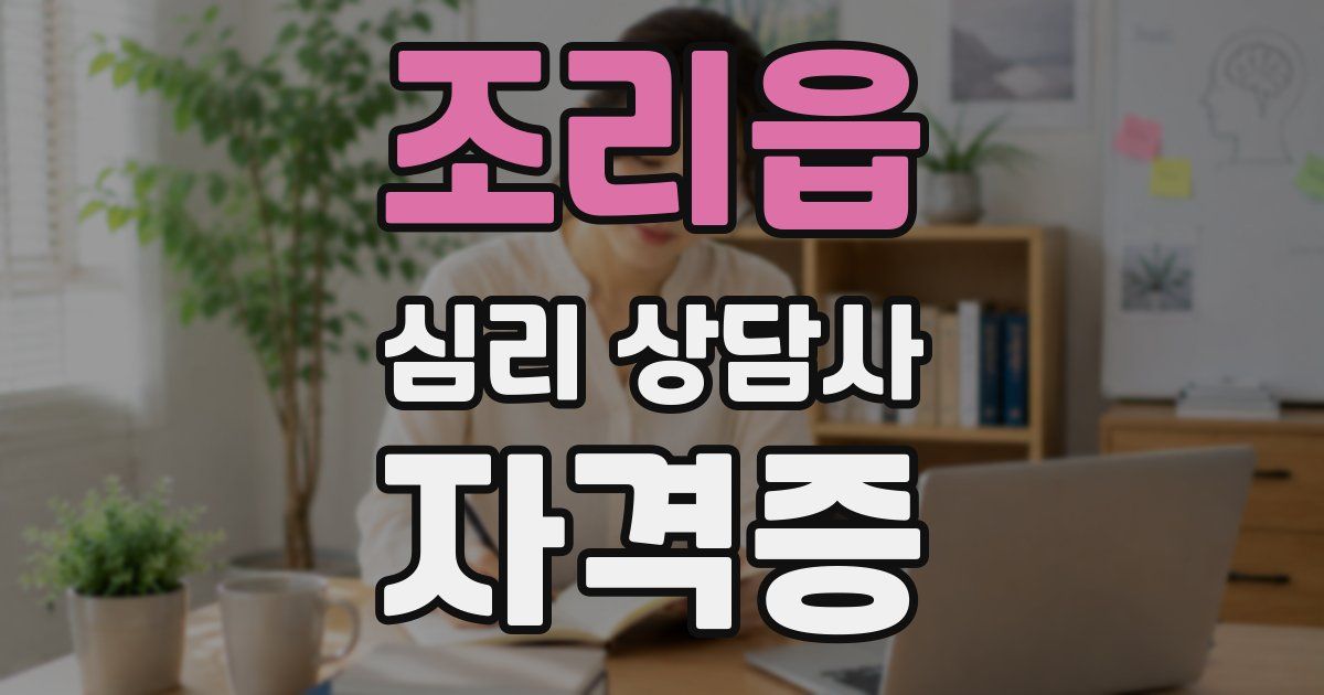 조리읍 심리 상담사 자격증