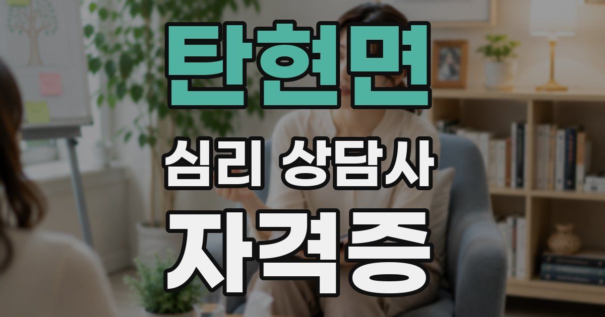 탄현면 심리 상담사 자격증