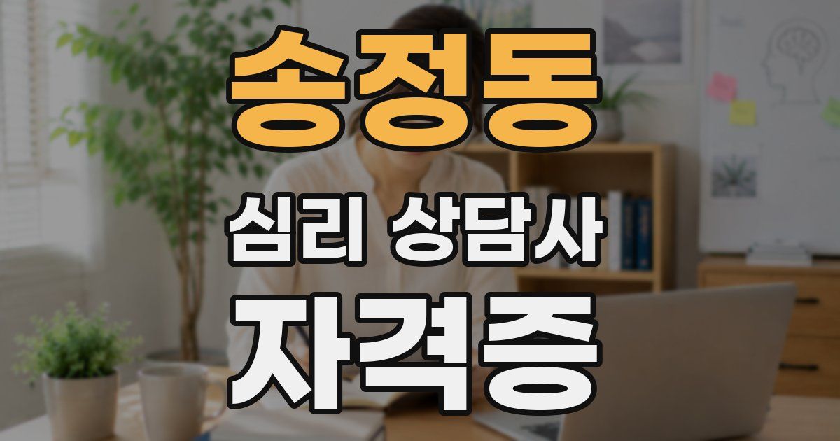 송정동 심리 상담사 자격증