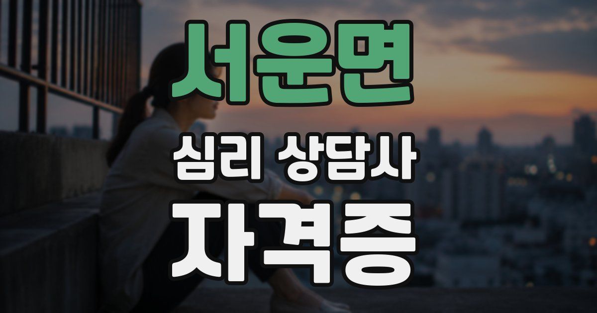 서운면 심리 상담사 자격증