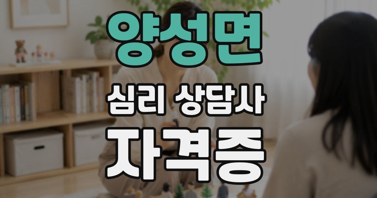 양성면 심리 상담사 자격증