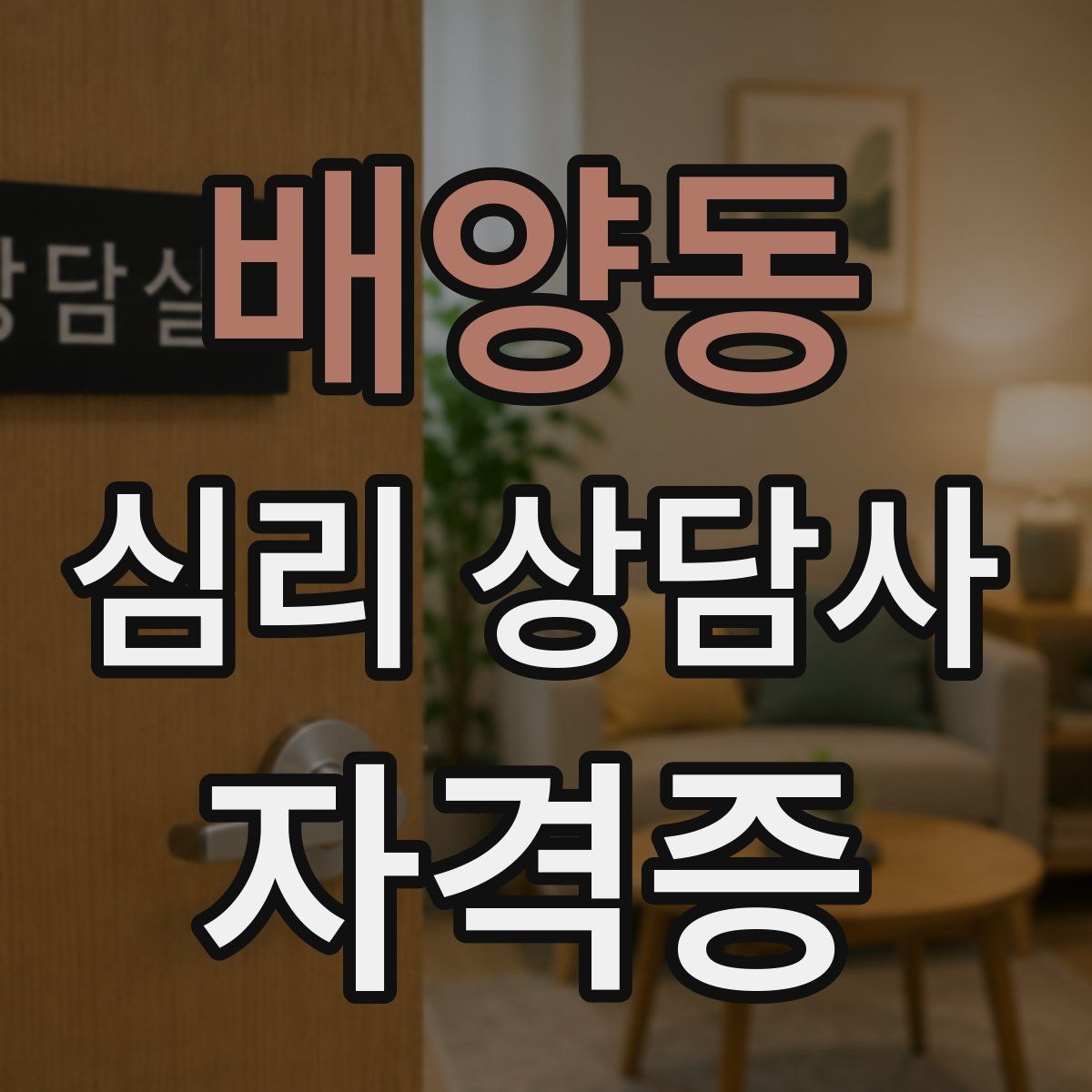 배양동 심리 상담사 자격증