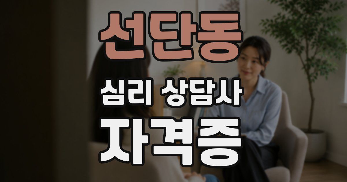 선단동 심리 상담사 자격증