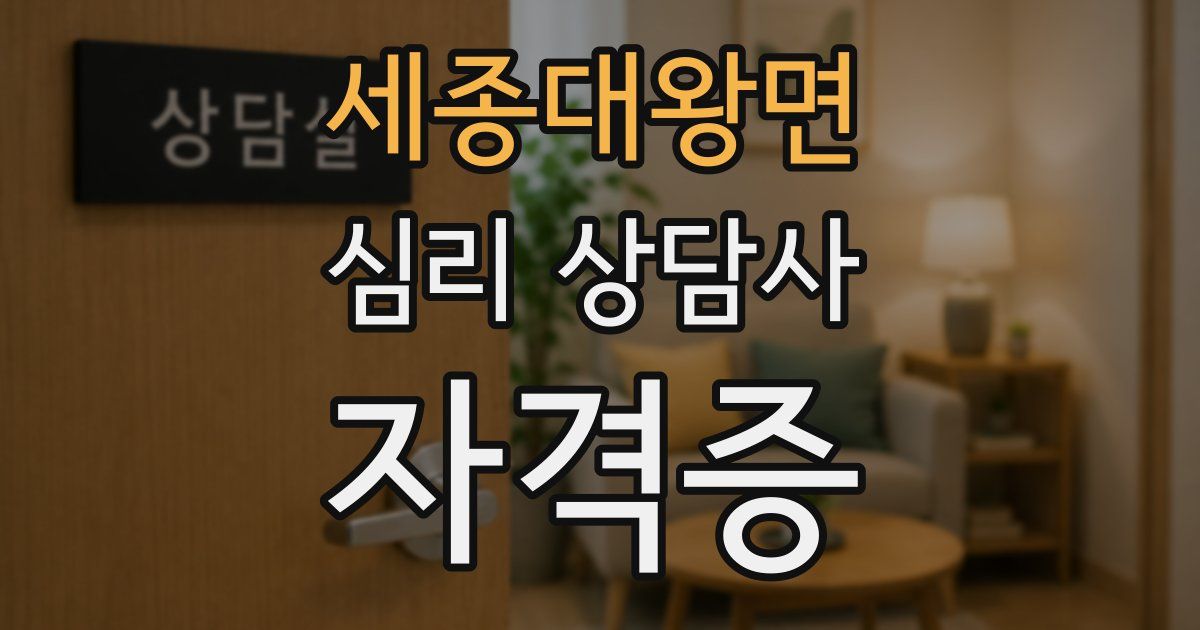세종대왕면 심리 상담사 자격증