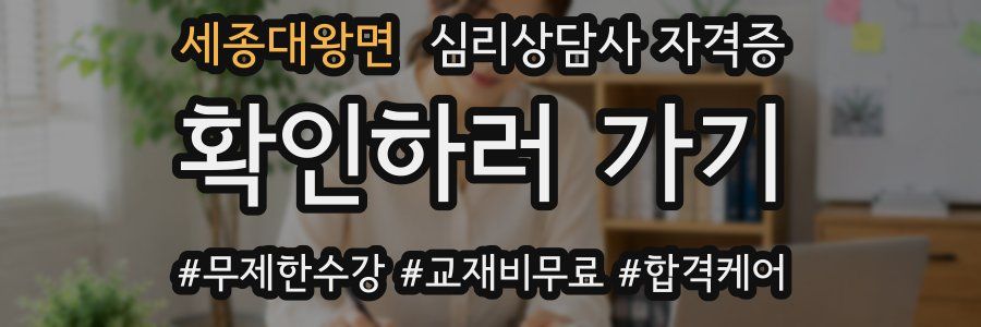 세종대왕면 심리 상담사 자격증