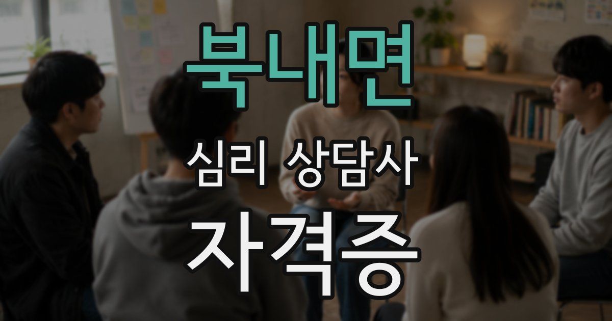 북내면 심리 상담사 자격증
